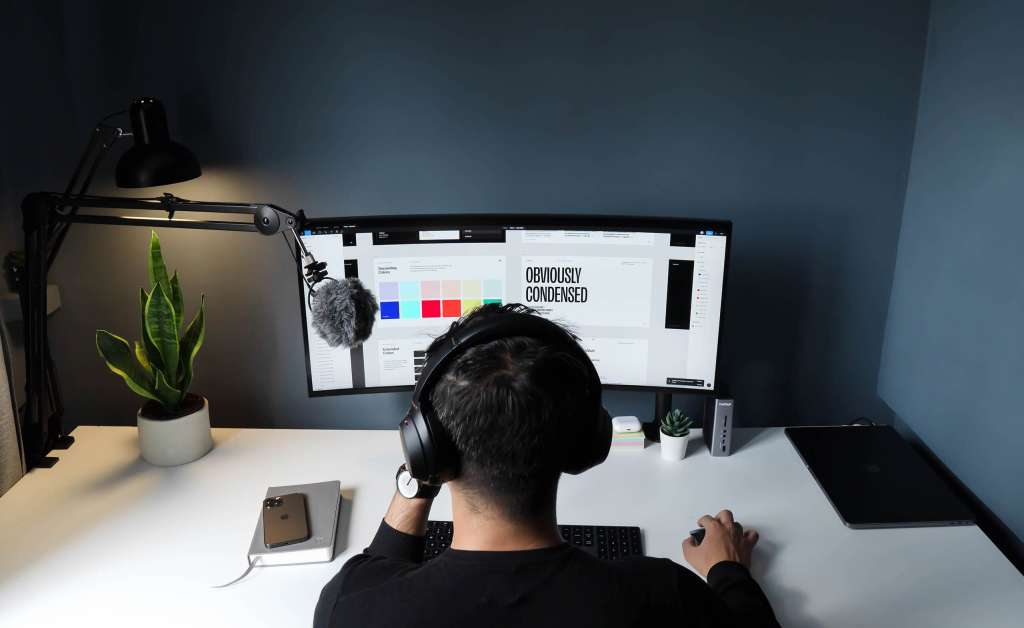 Someone working on a visual brand identity on their computer