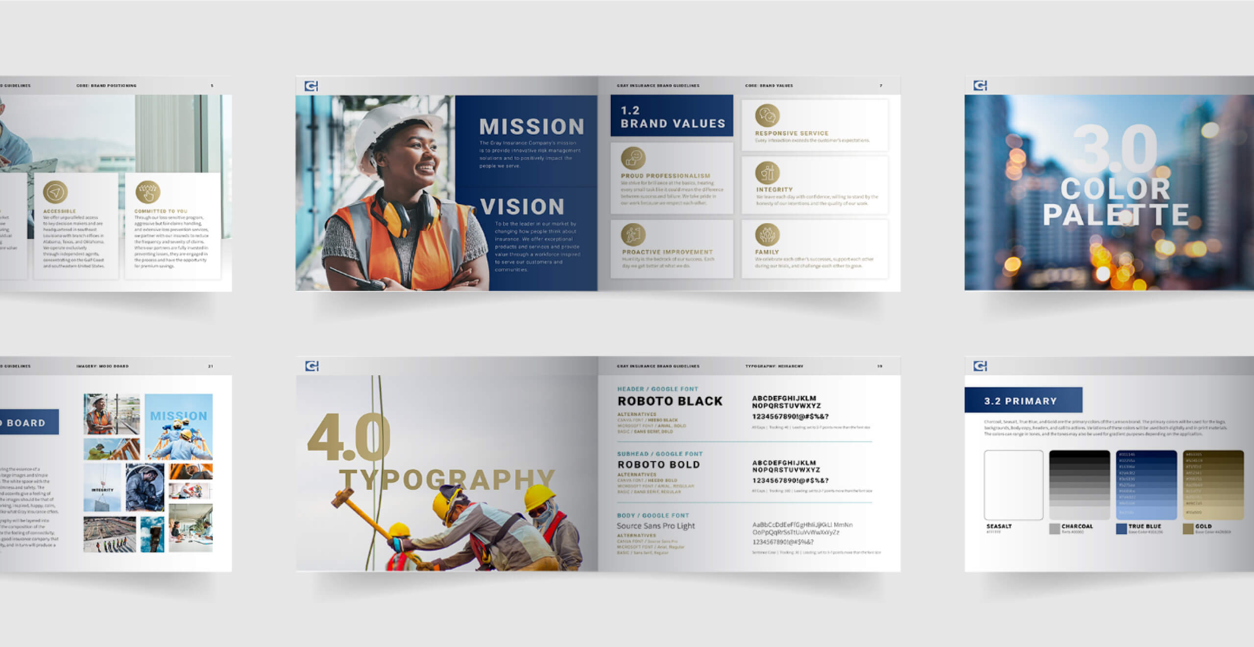 gray insurance company brand book mockup